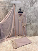 Hoor Tex HF 380 D Hevy Georgette Embroidered Work Pakistani Suit