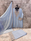 Hoor Tex HF 380 A Hevy Georgette Embroidered Work Pakistani Suit
