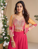 Sayuri Designer 10045 Pink Chinon Silk Indo Western Set