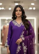 LG 2053 Premium Roman Silk Embroidery Work Suit