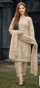 NFS 1189 B Classic Straight Embroidered Work Pakistani Suit