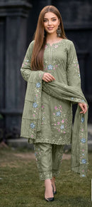NFS 1189 C Classic Straight Embroidered Work Pakistani Suit
