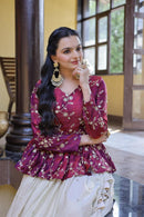 LW 7163 B Designer Sequins & Zari Embroidered Work Lehenga