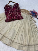 LW 7163 B Designer Sequins & Zari Embroidered Work Lehenga