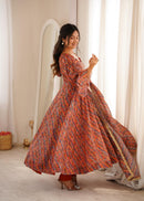 GSF 57 Designer Multi Color Printed Anarkali Gown