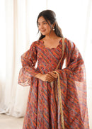 GSF 57 Designer Multi Color Printed Anarkali Gown