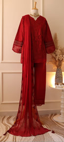 Aghajaan 1039 A Cambric Cotton Embroidered Work Suit
