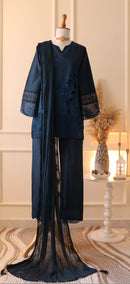 Aghajaan 1039 B Cambric Cotton Embroidered Work Suit