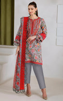 Alzohaib Az 1552 Designer Pure Cotton Patch Work Pakistani Suit