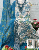 Alzohaib Az 1549 Designer Pure Cotton Patch Work Pakistani Suit