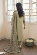 Alizeh 7026 Olive Green Cotton Embroidered Work Pakistani Suit