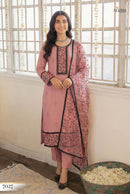 Alizeh 7027 Baby Pink Cotton Embroidered Work Pakistani Suit