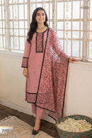 Alizeh 7027 Baby Pink Cotton Embroidered Work Pakistani Suit