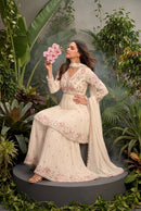 Aurraa Designer 1021 Premium Chinon Work Sharara Suit