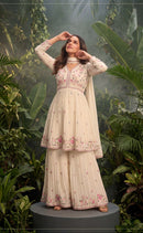 Aurraa Designer 1021 Premium Chinon Work Sharara Suit