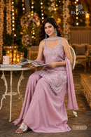 Baazora 9713 Onion Pink Embroidered Georgette Sharara Suit