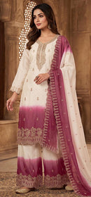 Hoor Tex HF 860 C Desiger Heavy Georgette Embroidered Work Sharara Suit