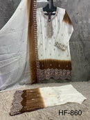 Hoor Tex HF 860 D Desiger Heavy Georgette Embroidered Work Sharara Suit