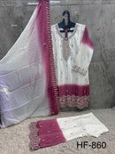 Hoor Tex HF 860 C Desiger Heavy Georgette Embroidered Work Sharara Suit