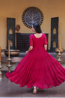 KA 1255 A Faux Blooming Embroidery Zari Sequins Work Gown