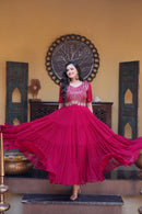 KA 1255 A Faux Blooming Embroidery Zari Sequins Work Gown