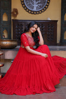 KA 1255 B Faux Blooming Embroidery Zari Sequins Work Gown