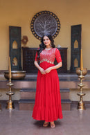 KA 1255 B Faux Blooming Embroidery Zari Sequins Work Gown