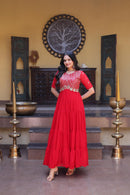 KA 1255 B Faux Blooming Embroidery Zari Sequins Work Gown