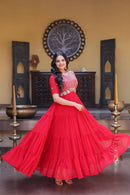 KA 1255 B Faux Blooming Embroidery Zari Sequins Work Gown