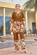 Diva 128 C Elegant Floral Pure Cotton Co Ord Set