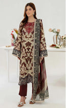 Alzohaib Az 1557 Designer Pure Cotton Patch Work Pakistani Suit
