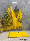 Hoor Tex 868 C Heavy Rayon Embroidered Work Pakistani Suit
