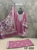 Hoor Tex 868 A Heavy Rayon Embroidered Work Pakistani Suit