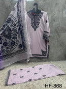 Hoor Tex 868 D Heavy Rayon Embroidered Work Pakistani Suit