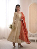 ZF 5017 C Elegant Heavy Lace Work Designer Anarkali Gown