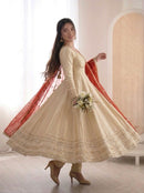 ZF 5017 C Elegant Heavy Lace Work Designer Anarkali Gown