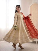 ZF 5017 C Elegant Heavy Lace Work Designer Anarkali Gown