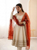 ZF 5017 C Elegant Heavy Lace Work Designer Anarkali Gown