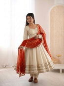 ZF 5017 C Elegant Heavy Lace Work Designer Anarkali Gown