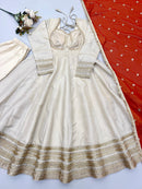 ZF 5017 C Elegant Heavy Lace Work Designer Anarkali Gown