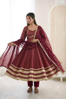 ZF 5017 B Elegant Heavy Lace Work Designer Anarkali Gown