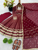 ZF 5017 B Elegant Heavy Lace Work Designer Anarkali Gown