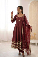 ZF 5017 B Elegant Heavy Lace Work Designer Anarkali Gown