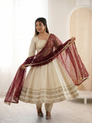 ZF 5017 A Elegant Heavy Lace Work Designer Anarkali Gown