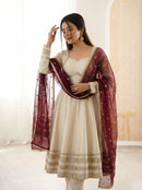 ZF 5017 A Elegant Heavy Lace Work Designer Anarkali Gown