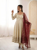 ZF 5017 A Elegant Heavy Lace Work Designer Anarkali Gown