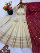 ZF 5017 A Elegant Heavy Lace Work Designer Anarkali Gown