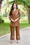 Diva 122 A Heavy Rayon Multi Embroidery Thread Work Co Ords Set