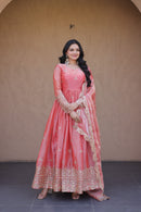 KA 1260 B Fendi Silk Zari  Sequins Embroidered Work Gown