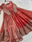 KA 1260 B Fendi Silk Zari  Sequins Embroidered Work Gown